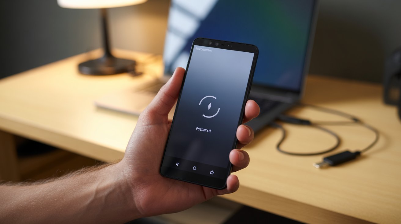 Android smartphone stuck on boot logo screen with restart loop