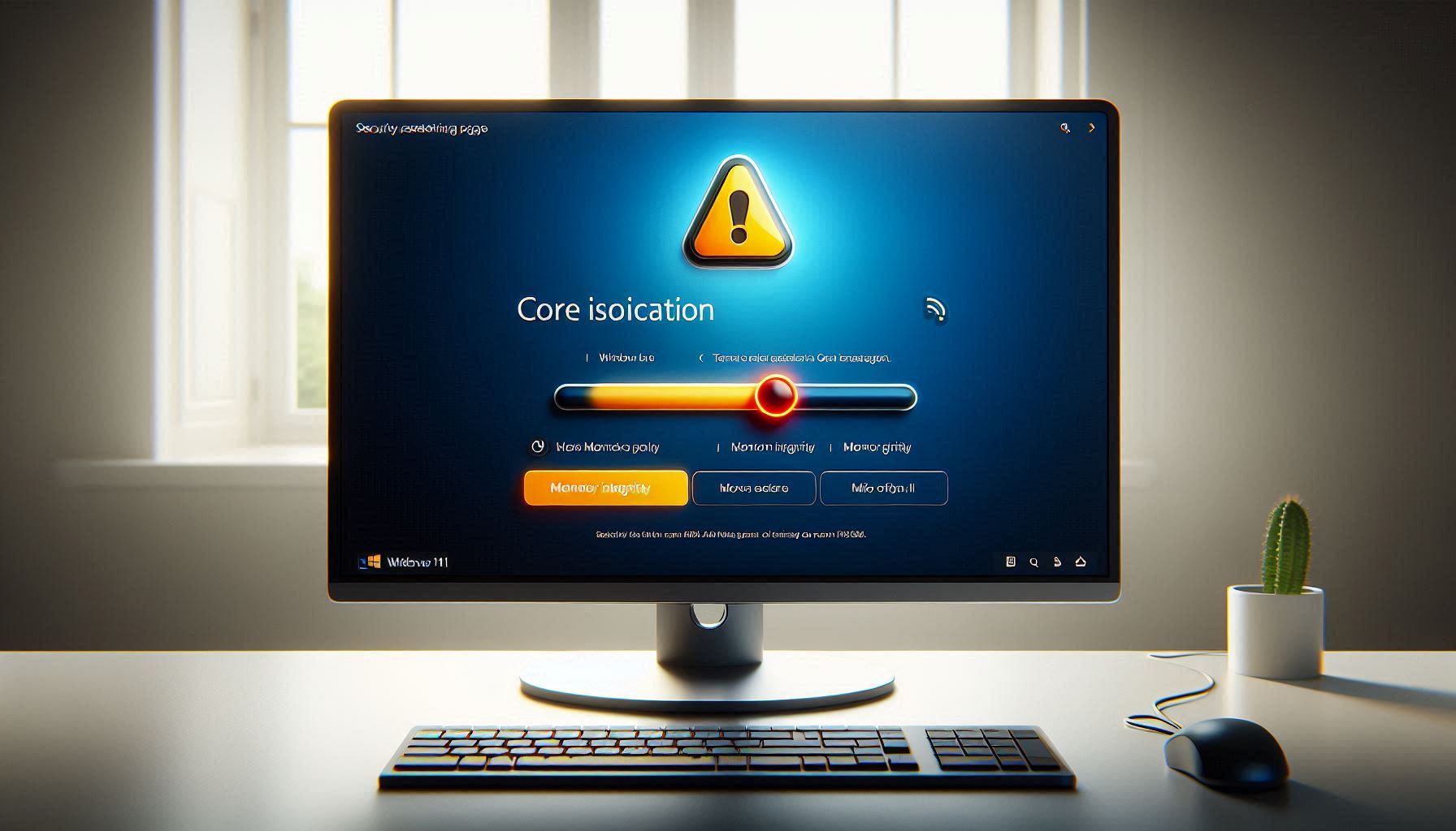 Windows 11 Core Isolation settings showing Memory Integrity turned off with warning icon