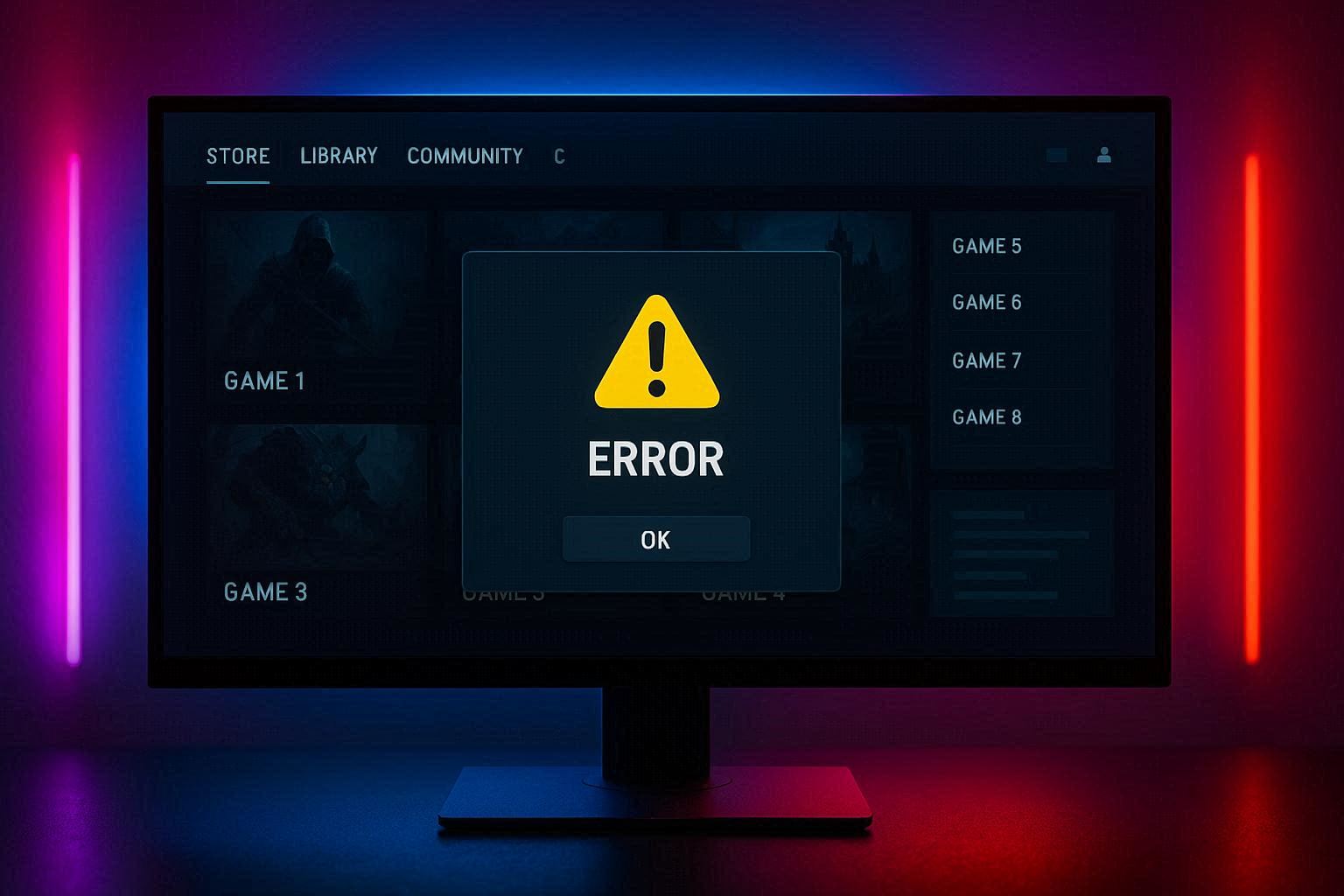 Steam client displaying content file locked error dialog during a game update