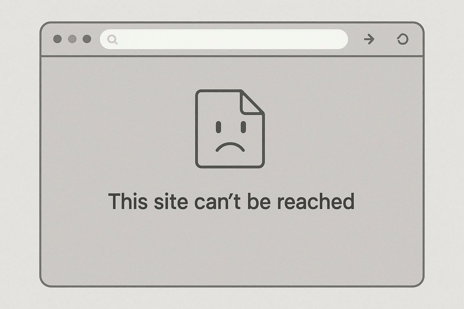 Chrome browser showing This site can't be reached DNS error page