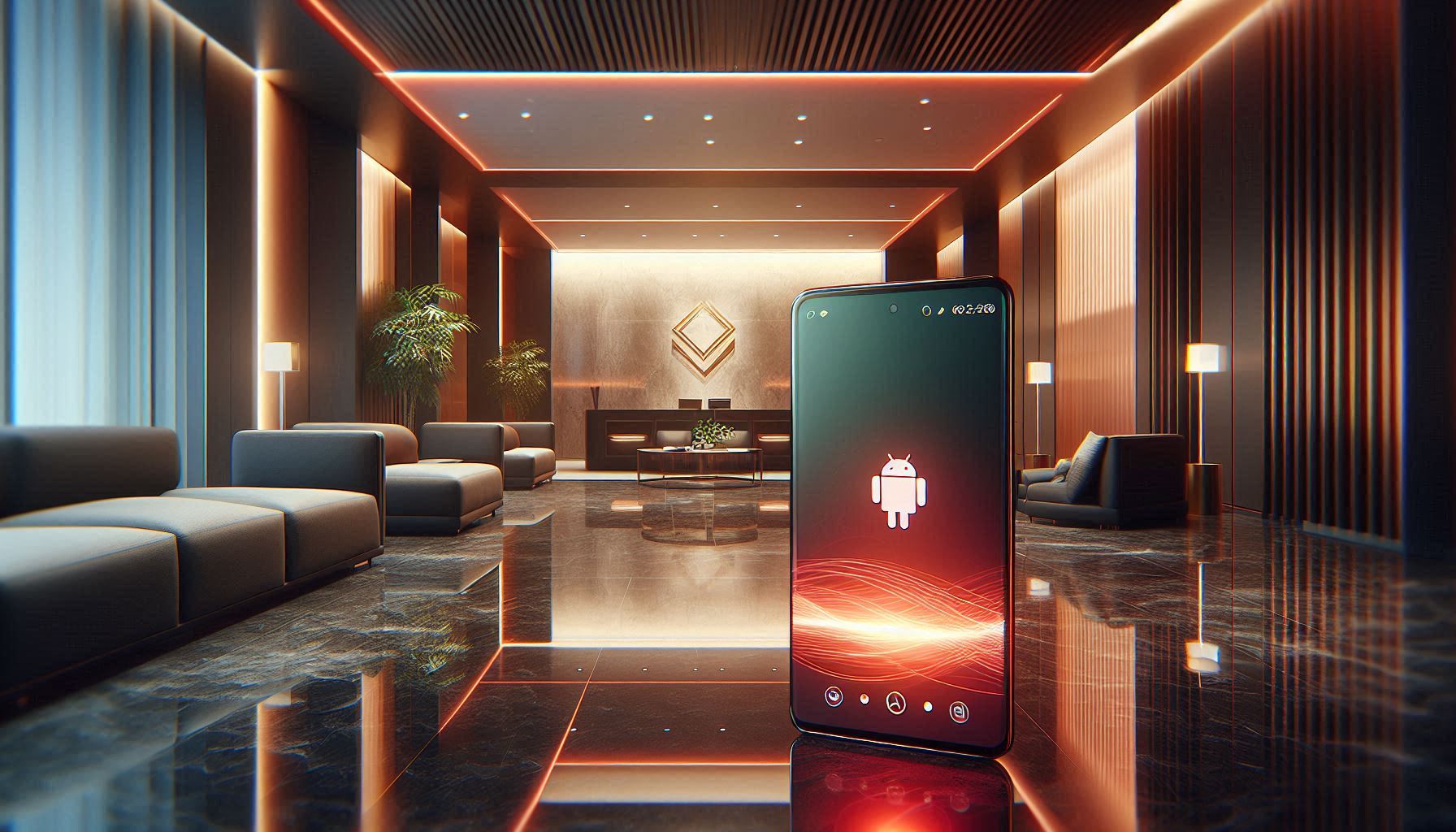 Android phone overheating with red temperature warning and heat wave effects