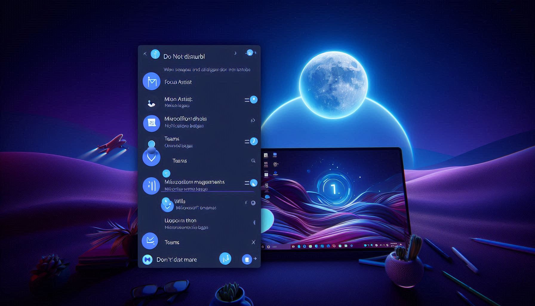 Windows 11 notification center showing zero Teams alerts while the Teams app has unread message badges