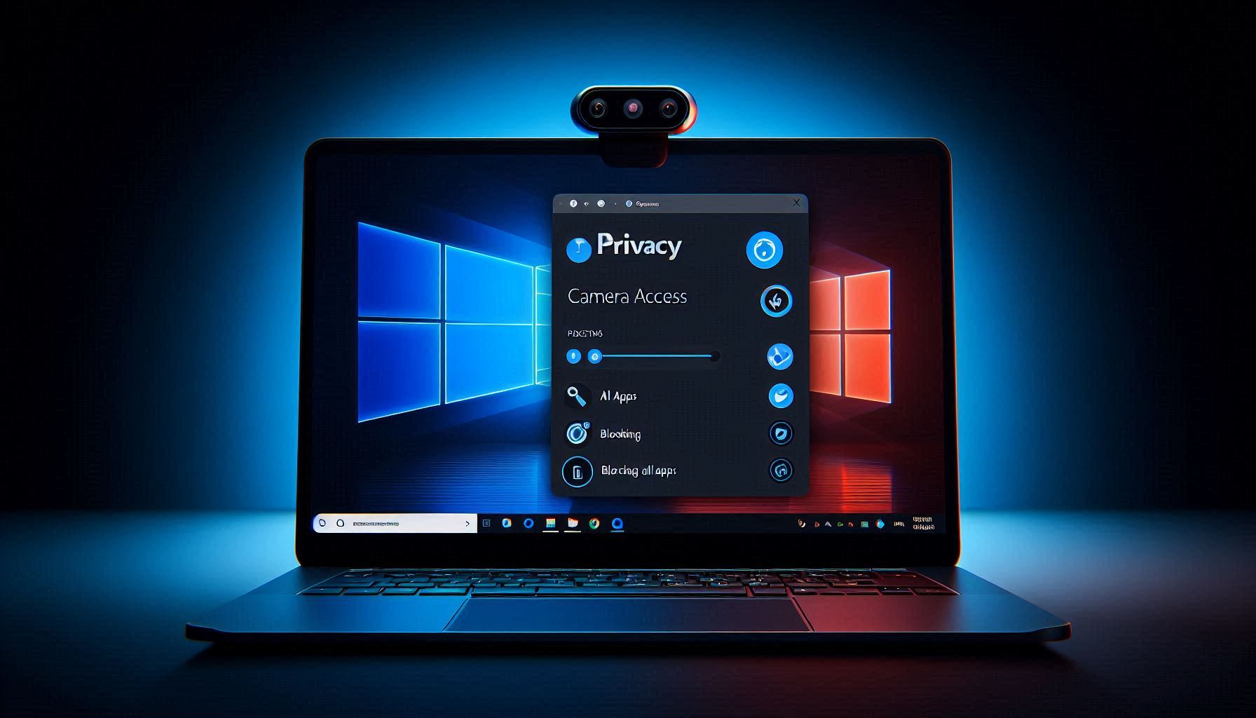Windows 11 camera privacy settings page showing camera access toggled off blocking all applications from using the webcam