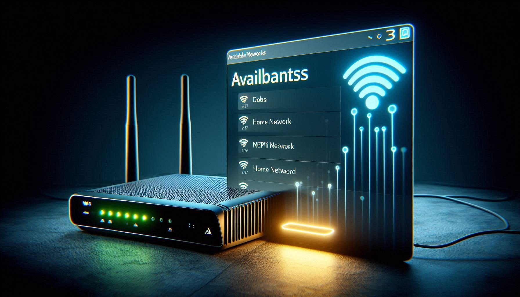 Windows 11 WiFi panel showing available networks list where the expected home network is missing from the list