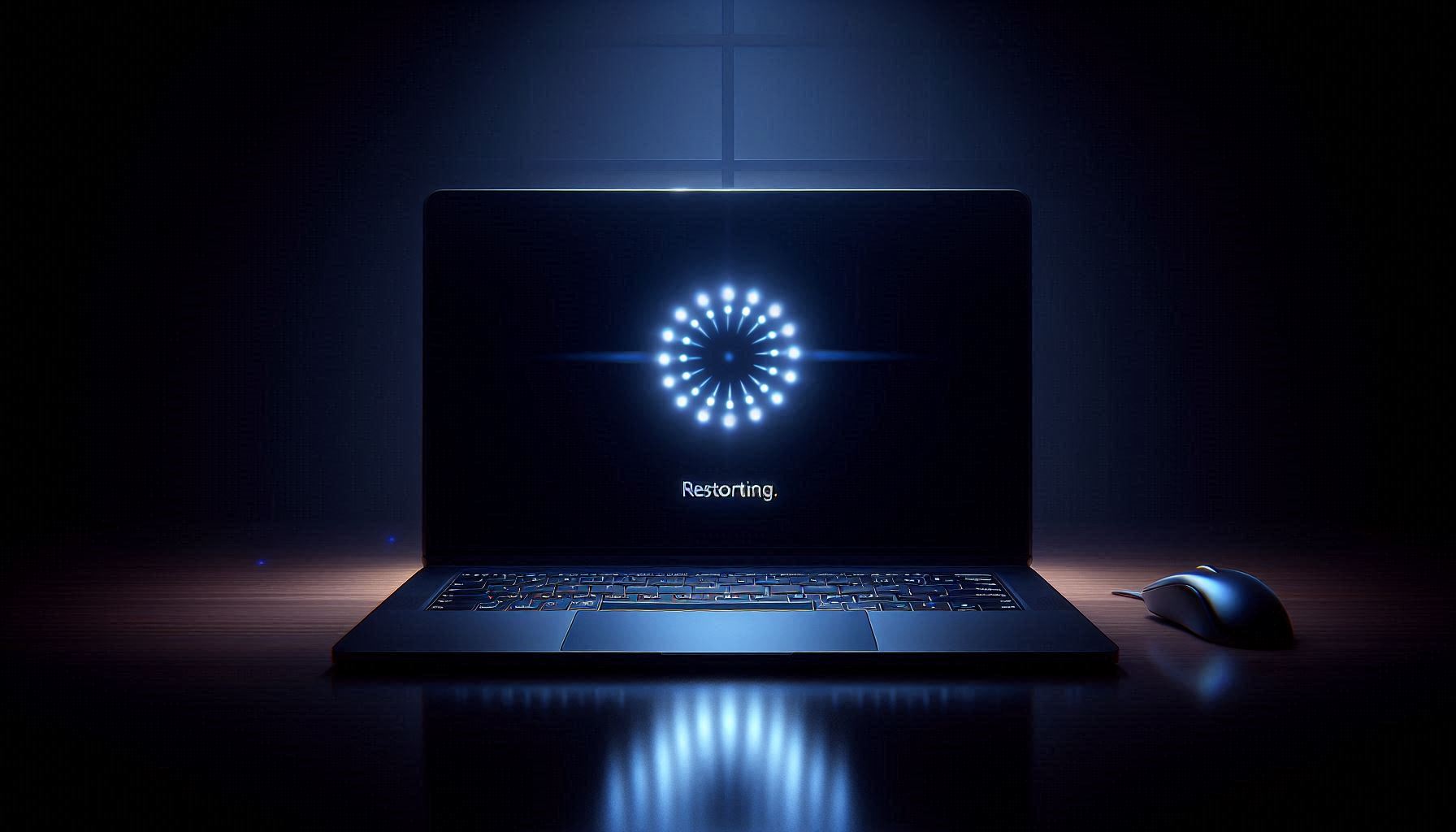Windows 11 restarting screen showing the spinning dots animation stuck without progress for an extended period