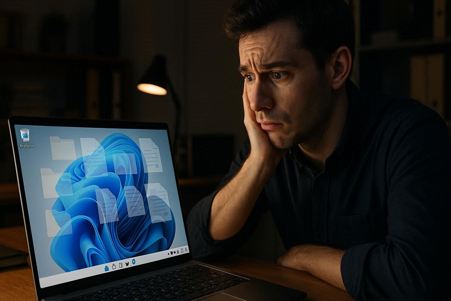 Recover permanently deleted files on Windows 11 showing empty Recycle Bin with ghosted icons